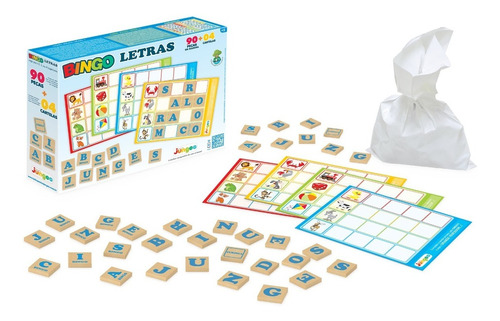 Jogo Infantil Bingo Letras Educativo Pedagógico Madeira Mdf