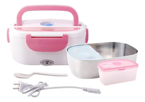 Lonchera Electrica Portatil Inoxidable Vianda Hermetica 220v Rosa