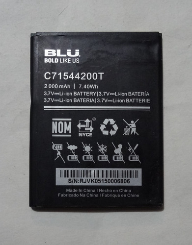 Batería Blu C71544200t Para Blu D790 D790l D790u (Usado)