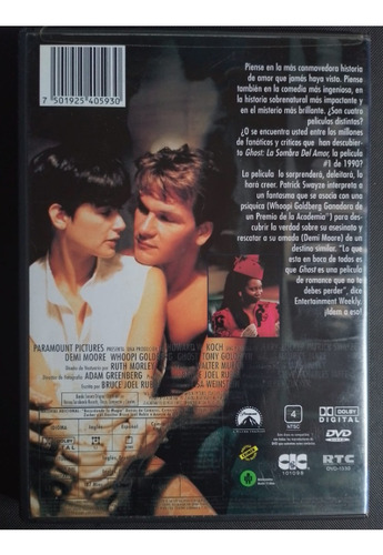 Dvd Ghost La Sombra Del Amor Patrick Swayze Demi Moore (Usado)