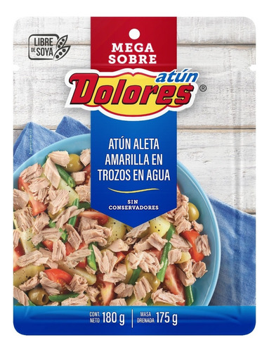 Atún Dolores Aleta Amarilla En Agua 180 Gr