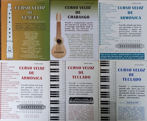 6 Libros Armónica Teclado Charango Flauta Néstor Denari