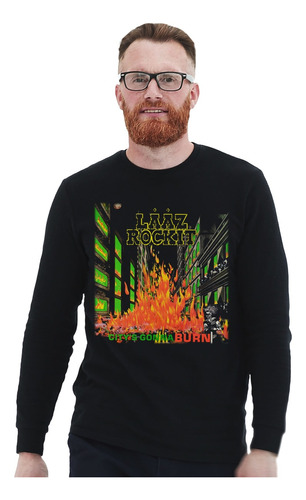 Polera Ml Laaz Rockit Citys Gonna Burn Metal Abominatron