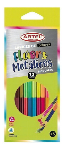 Estuche 12 Lapices De Color Neón/metálico Artel