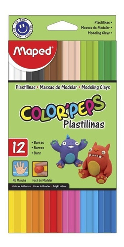 Plastilina Masa En Barra Maped  X12 Colores Surtidos