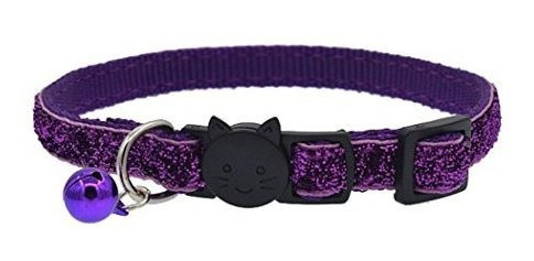 Bling Purple Cat Collar Ajustable Breakaway Pet Collar Con