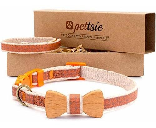 Imagen 1 de 6 de Pettsie Breakaway Gato Collar Bowtie And Friendship Bracel