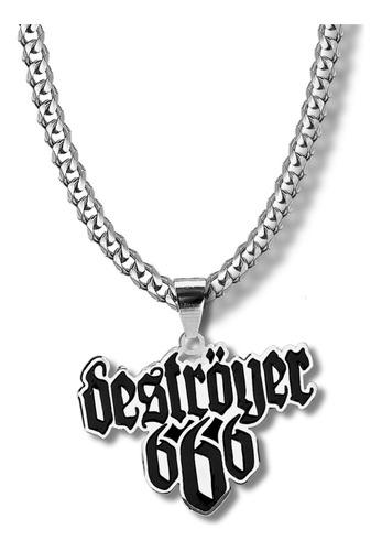 Collar Hombre Y Mujer Con Dije Banda De Metal Destroyer 666 