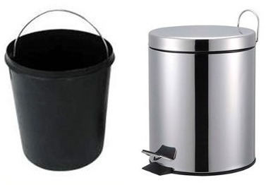 Imagen 9 de 9 de Set 2 Cestos Tachos De Basura Acero Inox 3 Y 12 Lt Outlet
