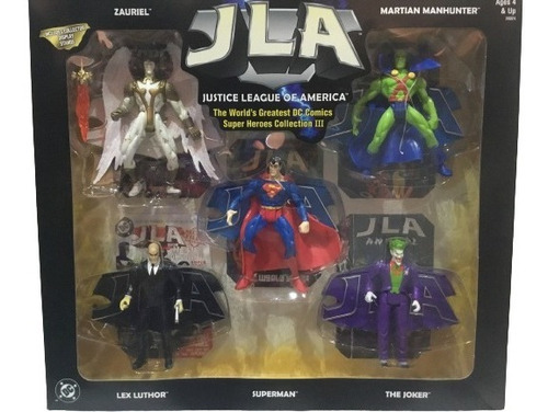 Jla Luthor Superman Joker Martian Zaurel 5 Figuras Box Nuevo