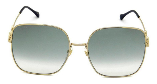 Óculos De Sol Gucci Gg0879s Feminino Quadrado Dourado Brilho