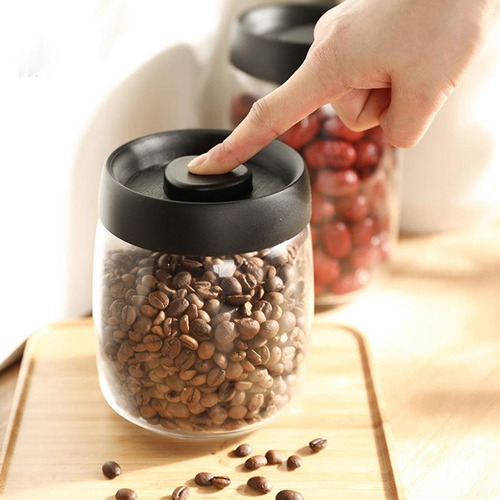 Recipiente De Vidrio Para Almacenamiento De Granos De Café D