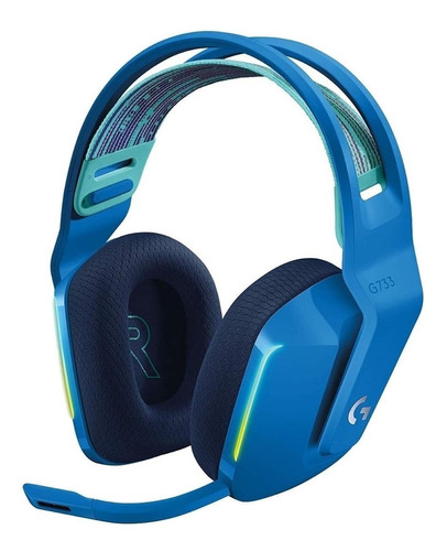Imagen 1 de 3 de Auriculares gamer inalámbricos Logitech G Series G733 azul con luz  rgb LED