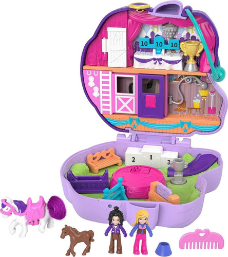 Polly Pocket Jumpin' Style Pony Compacto Con Tema De Es Jms