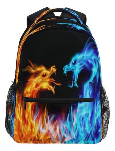 Mochilas Abstractas Cool Dragon Fire Para Niños, Mochila De