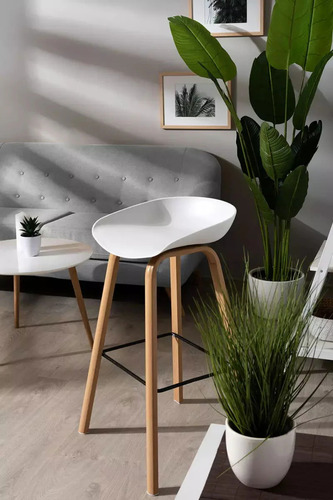 Banqueta Taburete Hay Oulu Pack 2 Unid Simil Madera Blanco