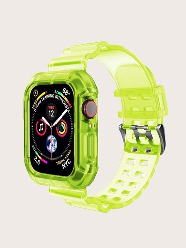 Correa Funda Amarillo Fluor Compatible Apple Watch38-40 Y 44