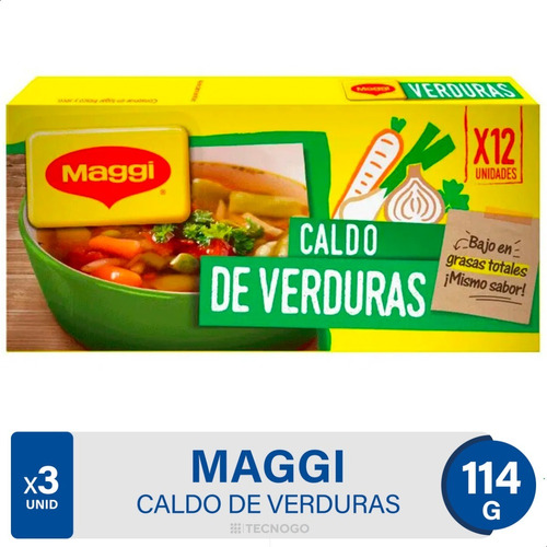 Caldo De Verduras Maggi Cubos - Pack X3 Cajas X12 Unid C/u 