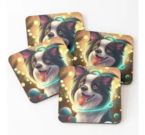 Comprar Set Posavasos Dibujo Lindo Del Border Collie Calidad Premium