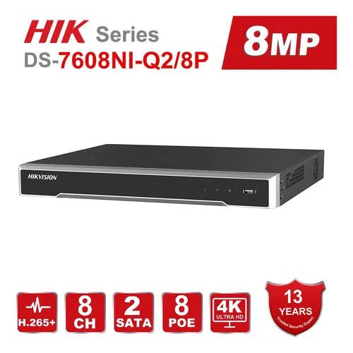 Nvr 8ch 4k Hikvision Ip 2 Sat Ds-7608ni-q2