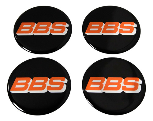 Emblema Adesivos Centro Roda Bbs 65mm Preto Resinado Re52