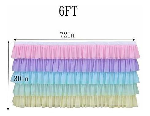 Falda Mesa Tul Arco Iris 5.9 ft Tutu Para Decoracion