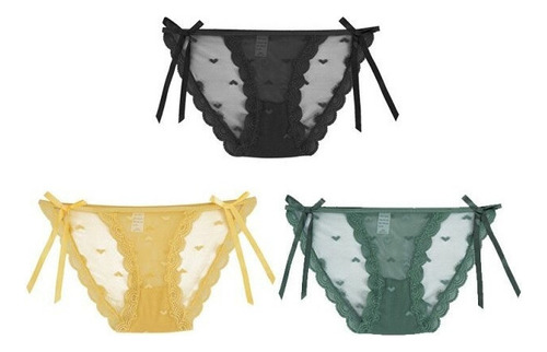 3pcs/set Bragas Mujer Lencería Sexy Ropa Interior Femenina