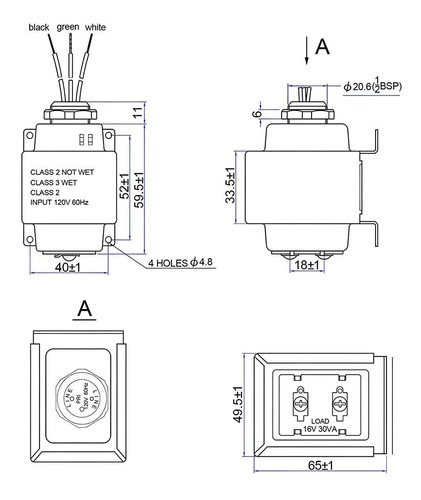 Nrpfell Transformador de Timbre de Metal para Ring Nest Video Doorbell Pro Transformador de Campana de Puerta Cableada de 16V 30VA 