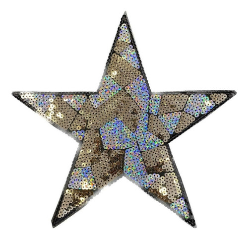 Aplique Bordado C/lentejuelas H678 Estrella Diamante 21x20cm