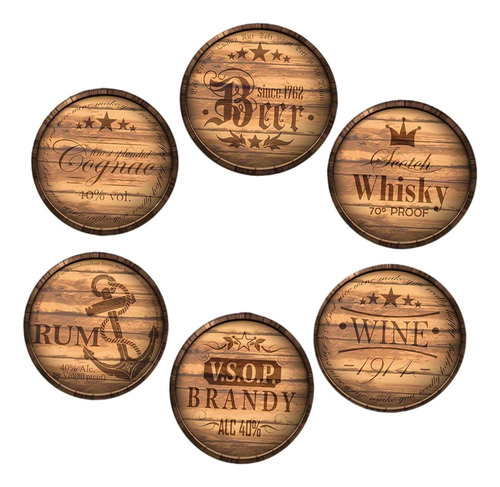 6 Posavasos De Madera Para Bebidas, Protección Para , Juego
