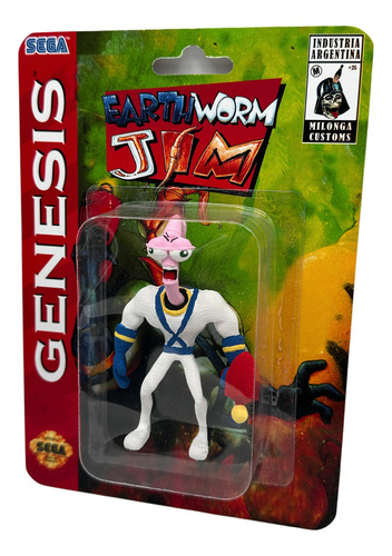 Earthworm Jim Lombriz Videojuego Sega Genesis Figura Muñeco