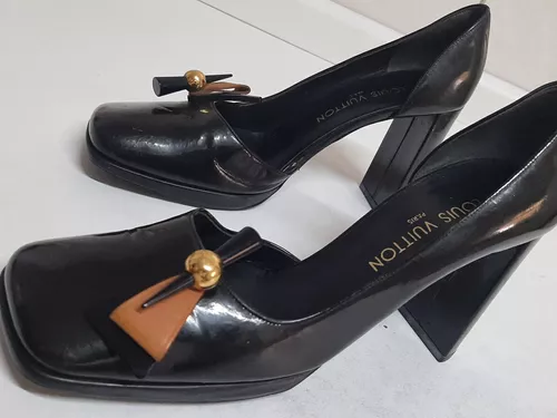 Chinelo Louis Vuitton Original Couro Preto Feminino