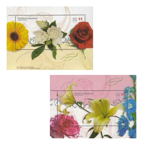 Upaep - Flores - Argentina 2008 - Blocks Mint - Gj Hb 191-2