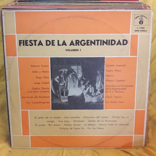 Vinilo Fiesta De La Argentinidad Volumen 1 Sacha Kari F3