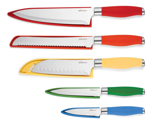 Juego De Cuchillos Acero Inoxidable 5 Pz Skandia Premium Color