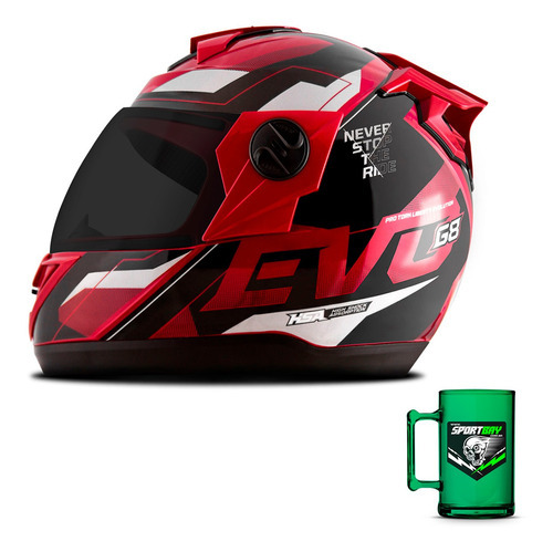 Capacete Moto Pro Tork Evolution G8 Evo Vermelho/preto Cor Vermelho Tamanho do capacete 56