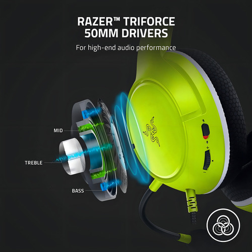 Fones de ouvido Razer® Kaira X para Xbox Series S/X Gamer, cor limão, cor clara, limão