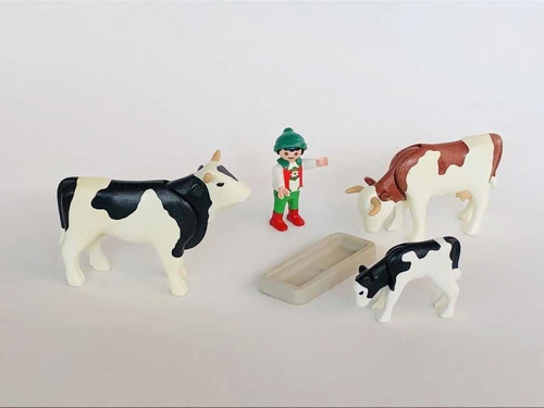 Playmobil Animales Vacas Granja Heidi Alm Establo Toro Mercado Ternerito 