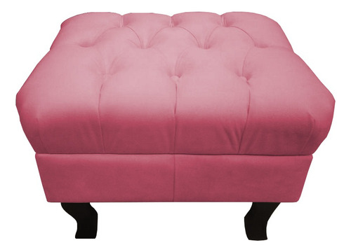 Kit 2 Puff Puf Decorativo Luiz Xv Triângulo Baixo Cor Rosa