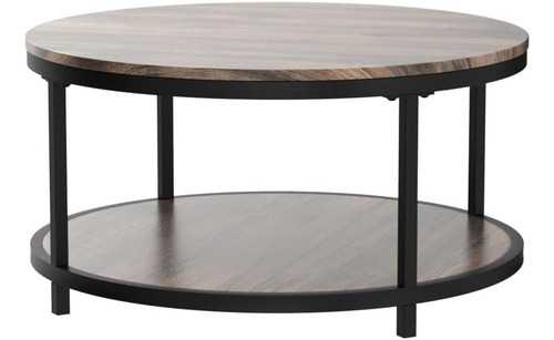 Mesa De Centro Redonda, Superficie De Madera Rústica Y...