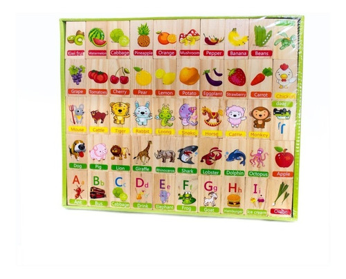 Juguete - Domino De Madera En Ingles