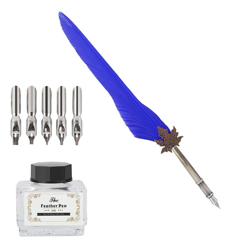 Caneta Dip Feather Pen Europeia Retro Quill Alloy Writing Ni