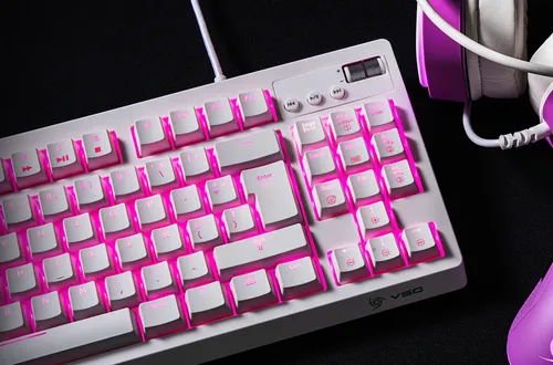 Teclado Gamer Vsg Outemu Red Quasar Rgb Color Blanco