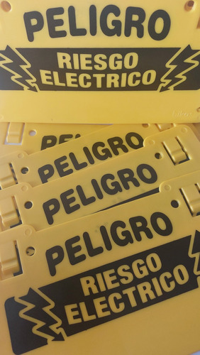 Aviso Amarillo Cerco Eléctrico Riesgo Peligro Cartel 