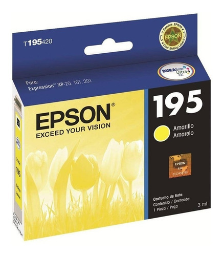 Imagen 3 de 3 de Cartucho Epson Color T195 Cyan Magenta Amarillo Original C/u