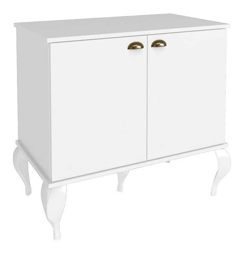 Aparador Buffet 2 Portas Provençal Clássico para Sala CL4003BR 80cm Cor Branco - Movelbento