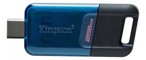 Memoria Usb-c Kingston Data Traveler 80 M 256gb 200mb/s Color Negro/azul  Liso