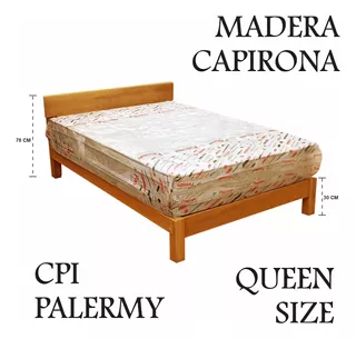 Cama Queen Size,madera Capirona,modelo Palermy