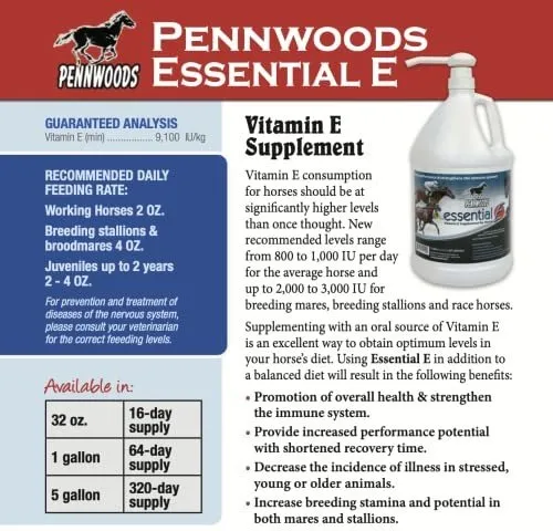 Suplemento Equino Vitamina E Pennwoods Essential E - 1 Galón