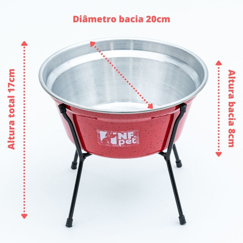 Comedouro Bebedouro Tigela Alumínio Ração Água Cães 1,5l
